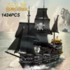 Black Pirate Ship Building Block