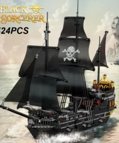Black Pirate Ship Building Block